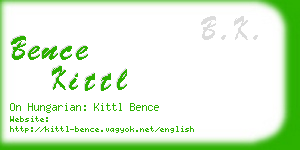 bence kittl business card